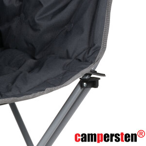Gepolsterter Campingstuhl / Lounge-Sessel EXTREMER Komfort schwarz