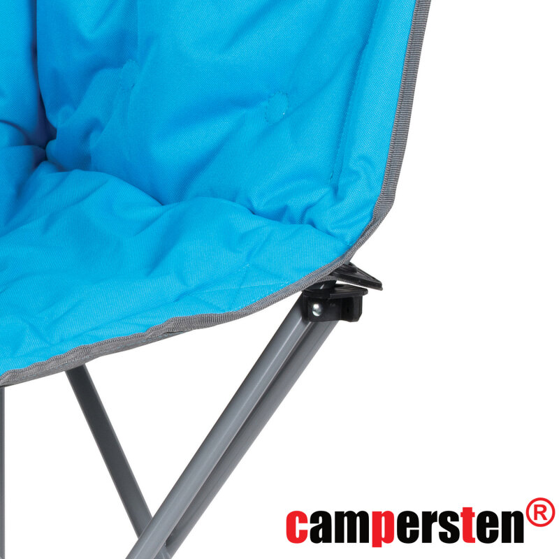 Gepolsterter Campingstuhl / Lounge-Sessel EXTREMER Komfort blau