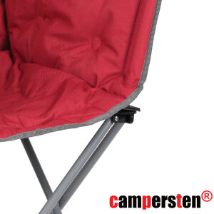 Gepolsterter Campingstuhl / Lounge-Sessel EXTREMER Komfort rot