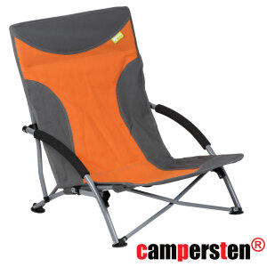 Strandstuhl mit breiten Standfüßen, Campingstuhl orange