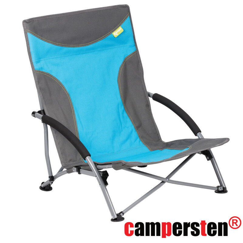 Strandstuhl mit breiten Standfüßen, Campingstuhl blau
