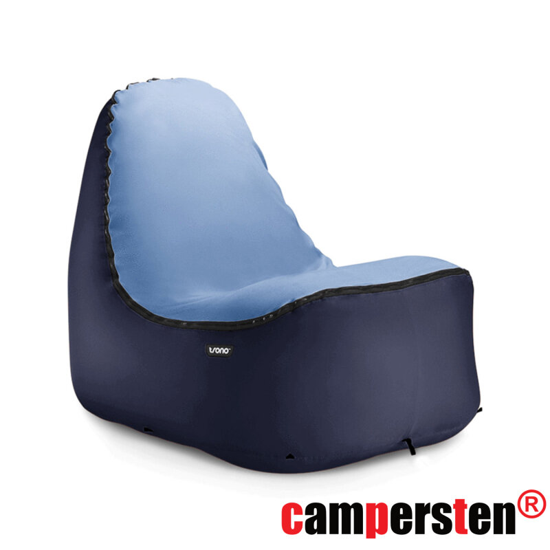 Design Luftsessel MINIMALES Gewicht bei MAXIMALEM Komfort selbstaufblasend outdoor camping strand pool - Blau