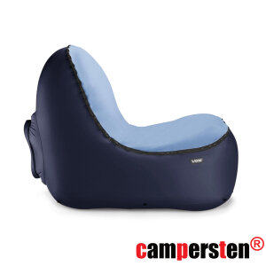 Design Luftsessel MINIMALES Gewicht bei MAXIMALEM Komfort selbstaufblasend outdoor camping strand pool - Blau
