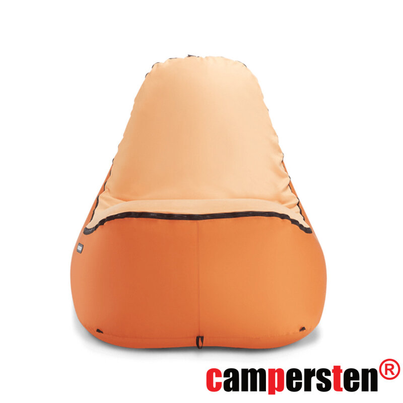 Design Luftsessel MINIMALES Gewicht bei MAXIMALEM Komfort selbstaufblasend outdoor camping strand pool - Orange