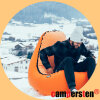 Design Luftsessel MINIMALES Gewicht bei MAXIMALEM Komfort selbstaufblasend outdoor camping strand pool - Orange