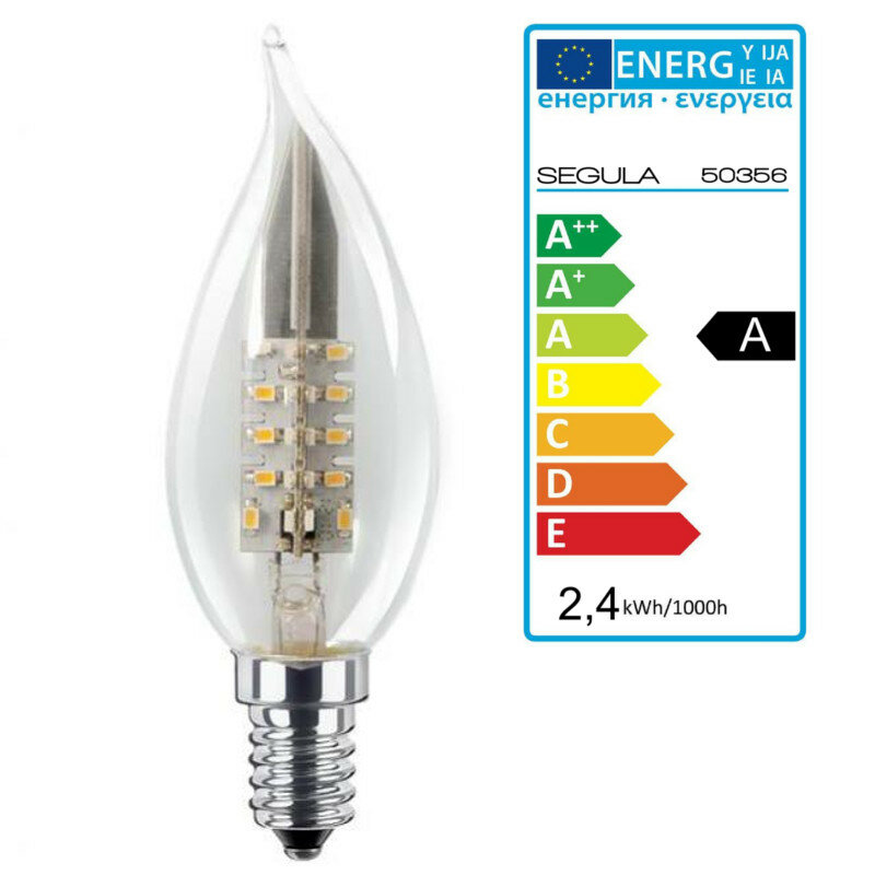LED Kerze Windstoss klar E14 2,4Watt, Segula 50356 LED Lampe