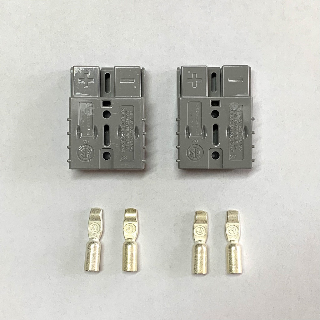 [2xA50-4CrK-4-6qm] 2 x Anderson Stecker / Verbinder 50A und 4 x Crimpkontakte
