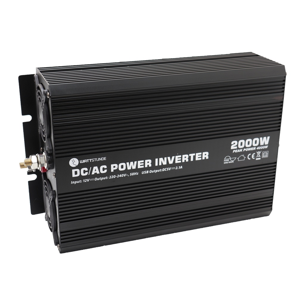 [WS301-12000] WATTSTUNDE® 2000W / 4000W 12V Sinus Spannungswandler WS12/2000SI