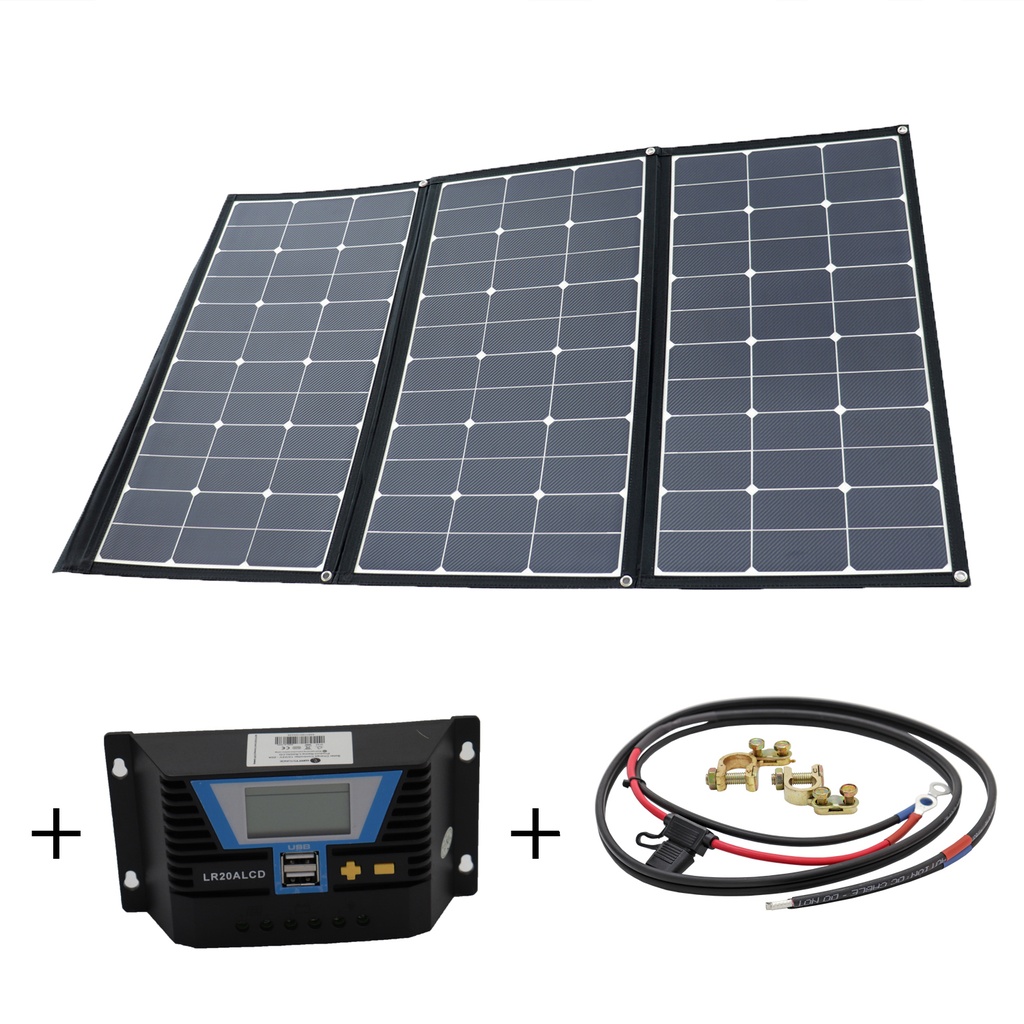 [WS101-1520SE] Wattstunde® SunFolder 180W Solartasche Solarmodul BASIC Set inkl. 20A Laderegler und Anschlusskabel, faltbar