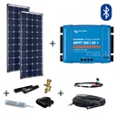 300W Wohnmobil-Solaranlage, Komplett-Set mit Hochleistungs Zellen SPR-Ultra, Victron MPPT Laderegler und Haltespoiler, am campersten®