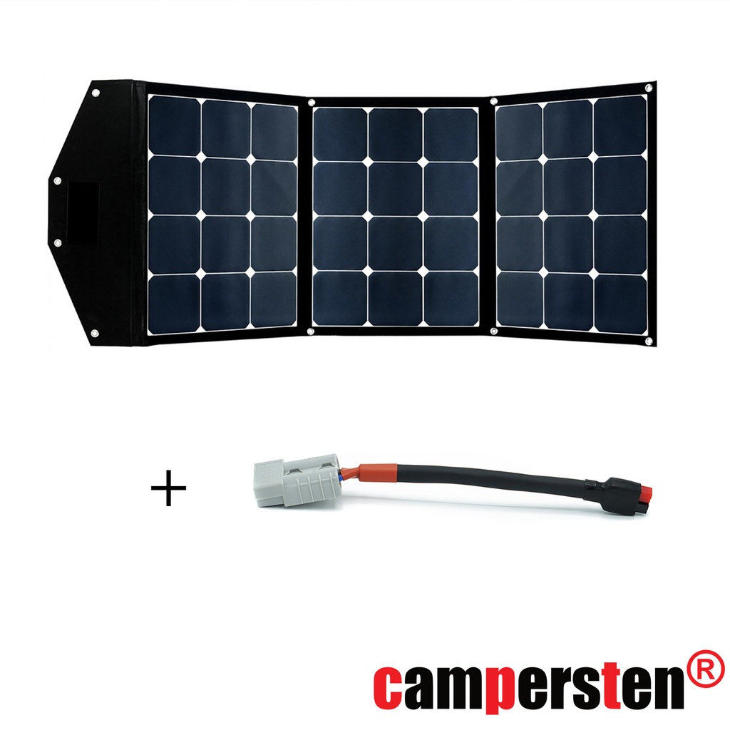 [FSP120G500] 120Watt Solartaschenset FSP-2 Solarmodul Basic Set inkl. Suaoki G500 Adapterkabel Anschlusskabel