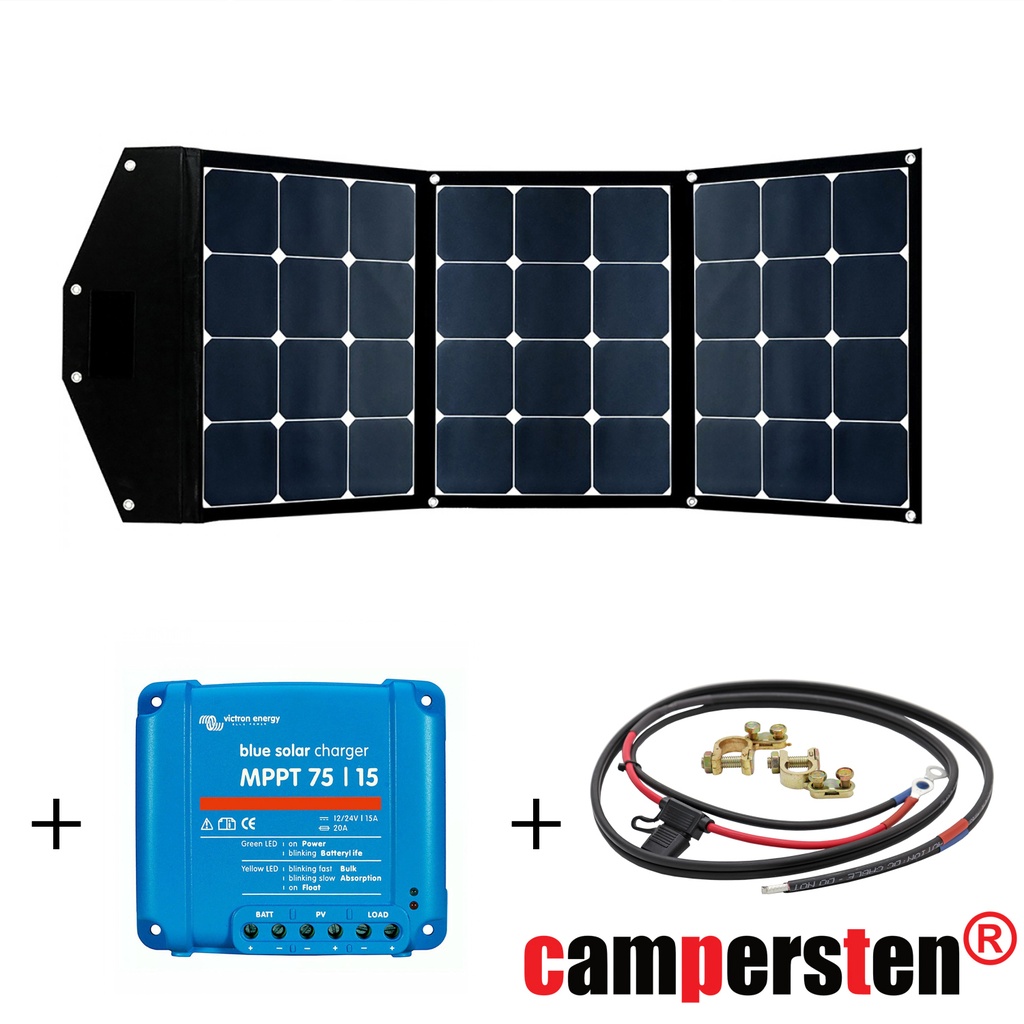 [FSP120S20A-MPPT] 135Watt Solartaschenset FSP-2 Solarmodul Set inkl. 15A MPPT Laderegler mit Anschlusskabel, faltbar