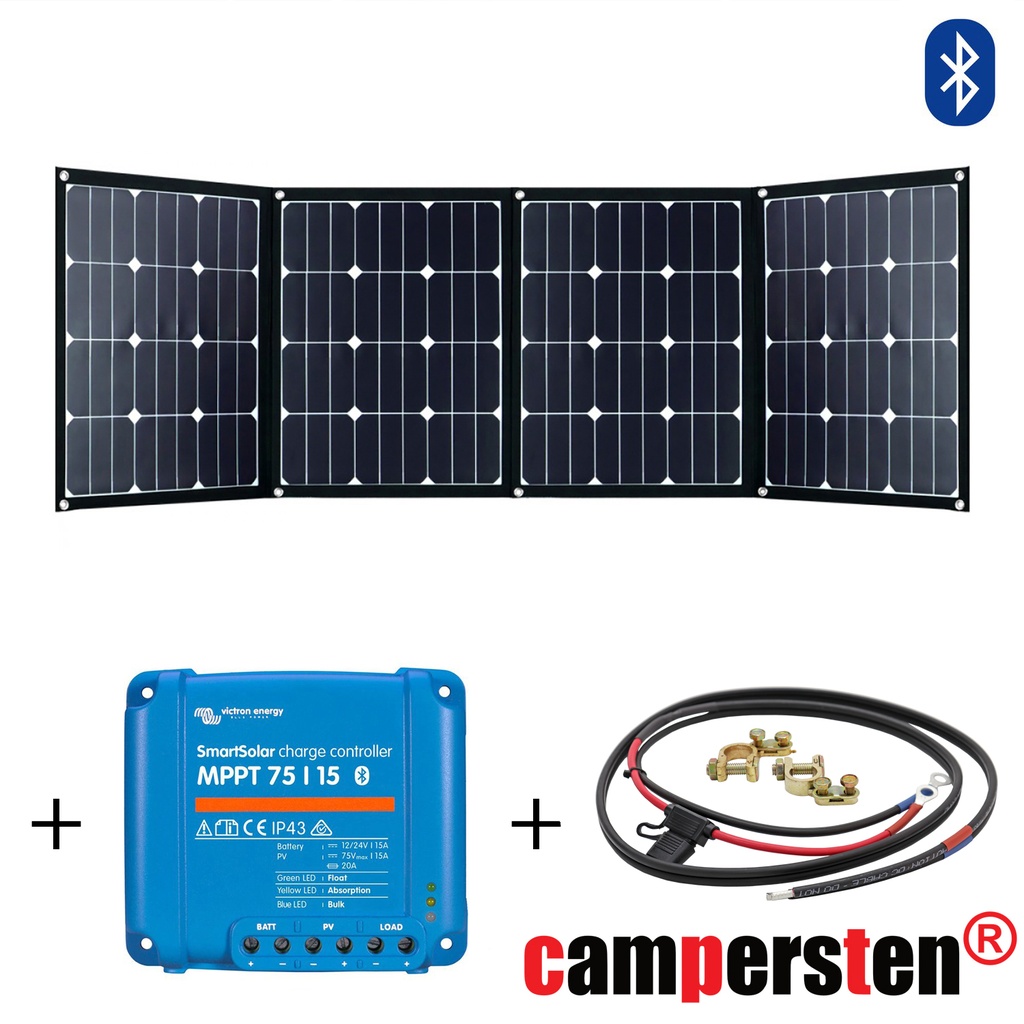 [FSP160S15A-MP-BT] 180Watt Solartaschenset FSP-2 Solarmodul Set inkl. 15A MPPT Bluetooth Laderegler mit Anschlusskabel, faltbar