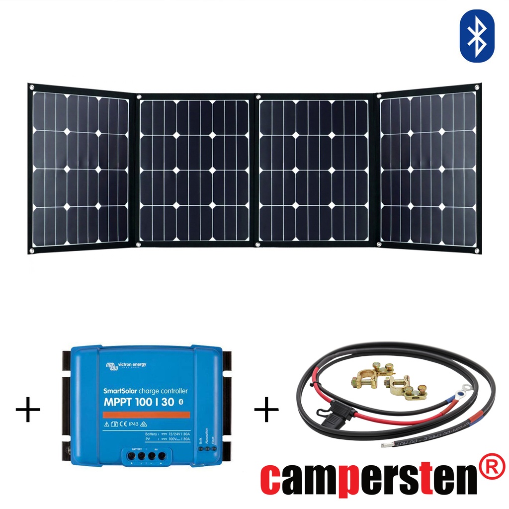 [FSP160S30A-MPPT-BT] 180Watt Solartaschenset FSP-2 Solarmodul Set inkl. 30A MPPT Bluetooth Laderegler mit Anschlusskabel, faltbar