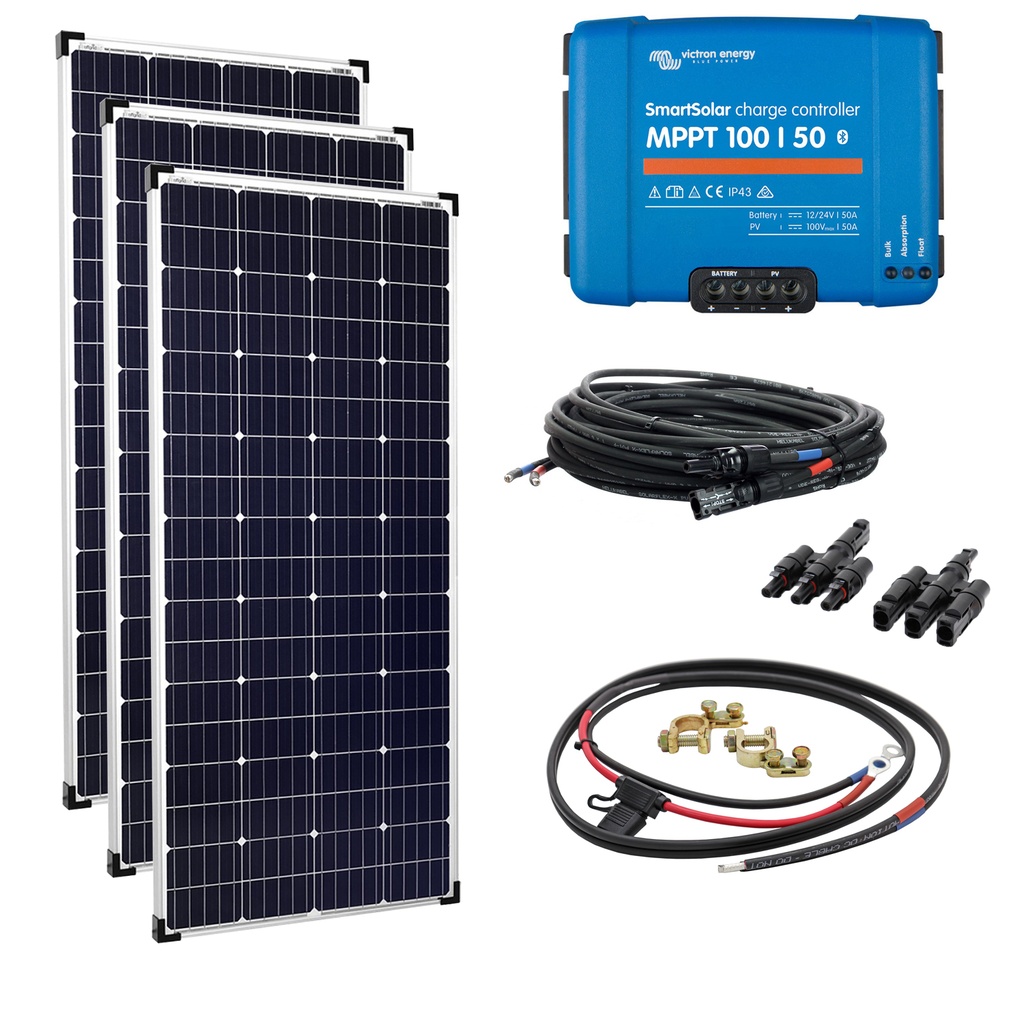 [SET540W36VMPPT50BT] 540W 36V Solar Inselanlage Bausatz (3x180W) MPPT Solar Laderegler mit Bluetooth