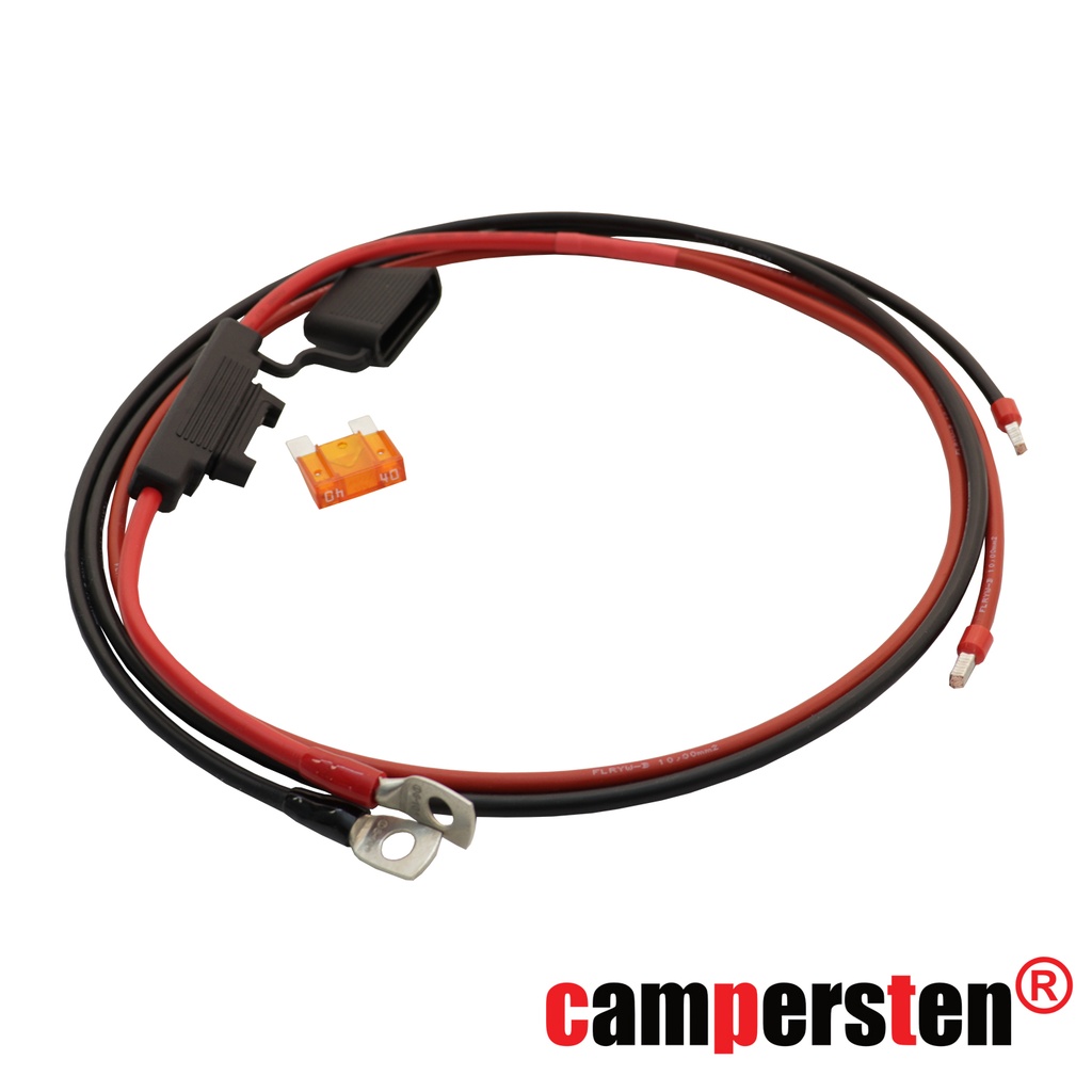 [CPTBAKA40-10mm] 10mm² Batterieanschlußkabel BAKA40 mit 40A Sicherung und M8 Kabelschuh
