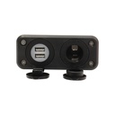 Kfz-Strom-Panel mit 2x USB und Stromanschluss mit Blende zum Einbauen