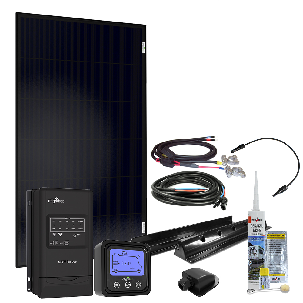 [OGT4-01-012875] Offgridtec® MobileBlack 100W Wohnmobil Solaranlage 30A MPPT DUO Laderegler OLP PERC Solarmodul