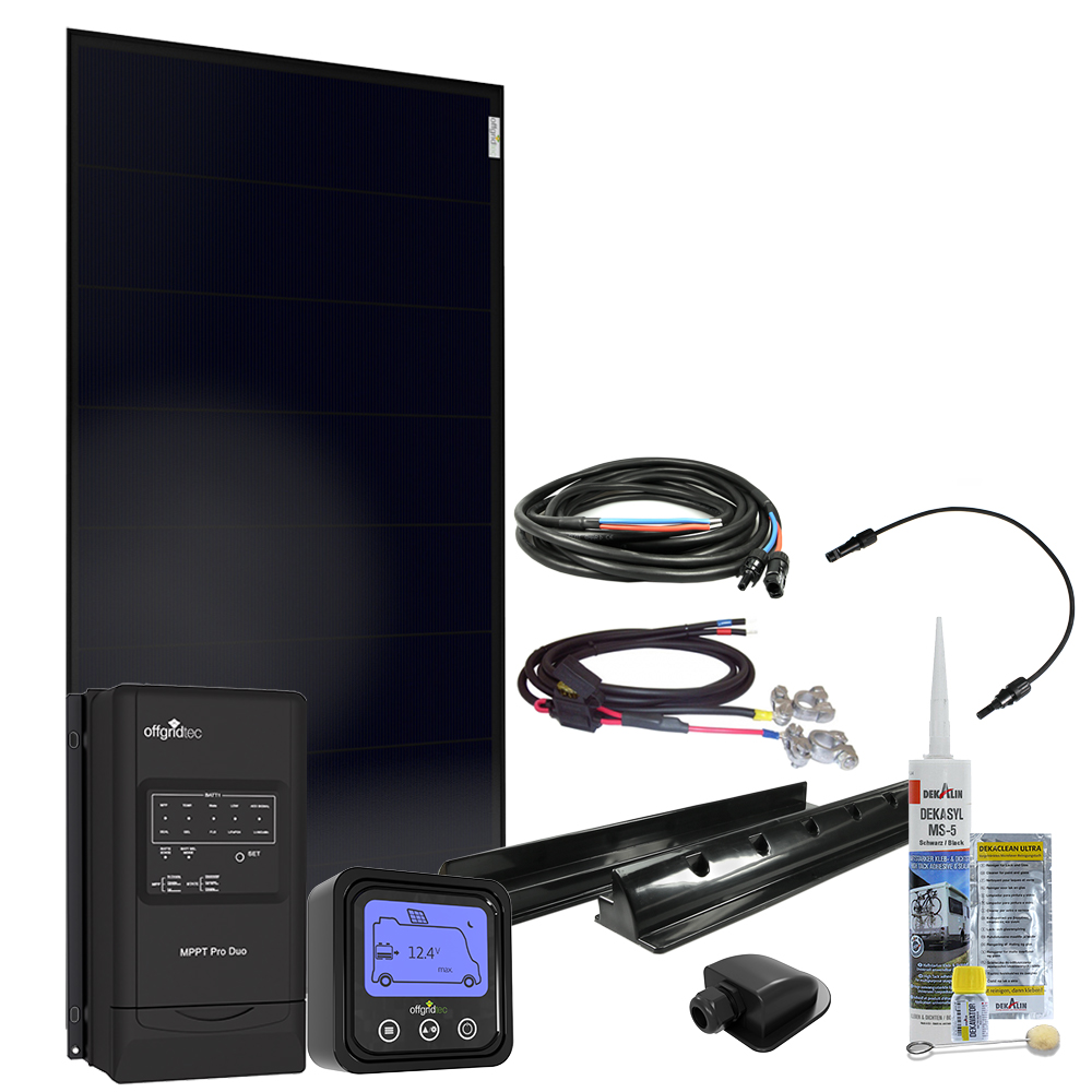 [OGT4-01-012877] Offgridtec® MobileBlack 155W Wohnmobil Solaranlage 30A MPPT DUO Laderegler OLP PERC Solarmodul
