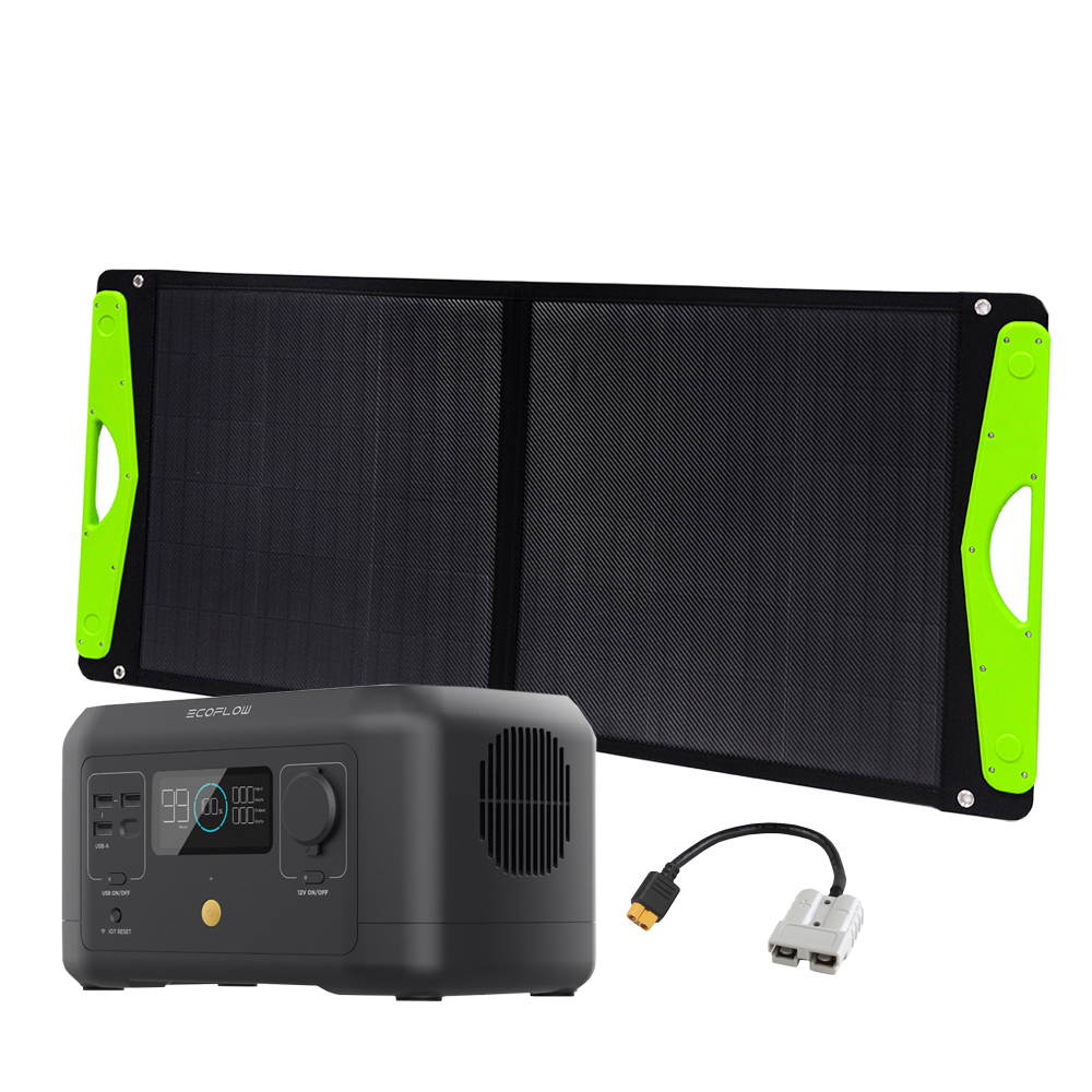 SparBundle EcoFlow River Mini Powerstation + Offgridtec Solartasche River Mini 100W Hardcover Solartasche