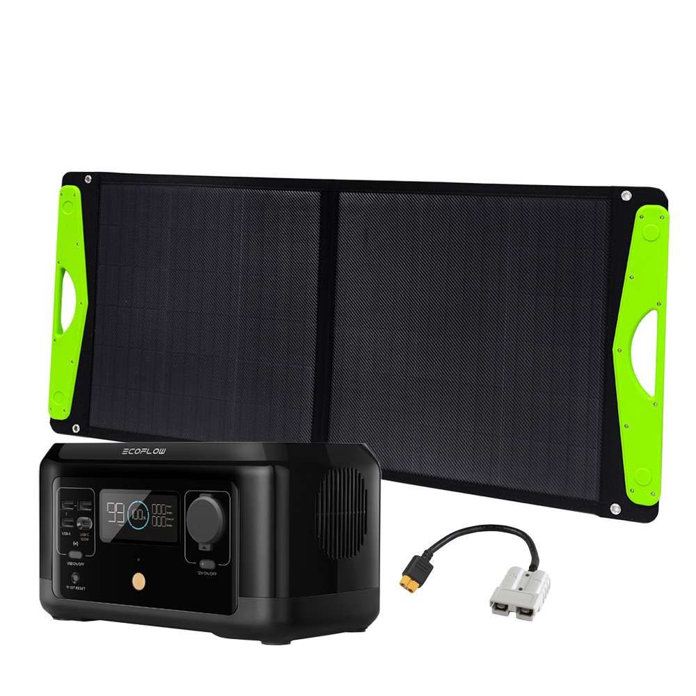 SparBundle EcoFlow River Mini Powerstation + Offgridtec Solartasche River Mini Wireless 100W Hardcover Solartasche