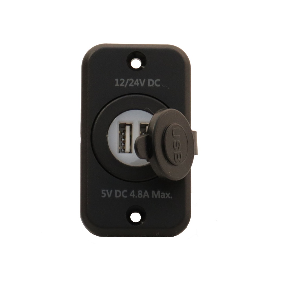 [A13-226204B1-BB3] Kfz-Strom-Panel mit 2x USB mit Blende zum Einbauen
