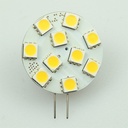LED-Leuchtmittel, 10xSMD-LED 5050, Modul, 125°, G4, AC 12 V / DC 10-30 V, Verbrauch ca. 1,7 W, ca. 190 Lm, 6000 K, dimmbar, A+