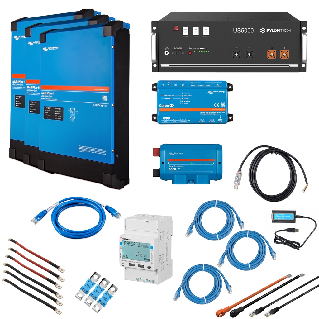 Solarspeicher Heimspeicher-System als Victron ESS 4,8 kWh 1x US5000C 15 kVA (3 Phasen m. 5 kVA) mit Cerbo GX 1 freier DC Anschluss