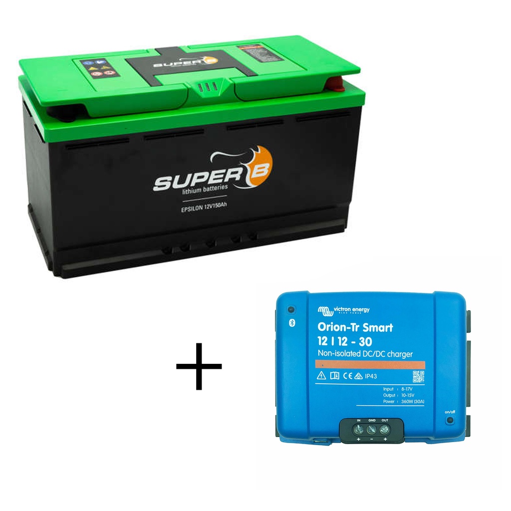 Set mit 30A Bluetooth Ladebooster und Super B EPSILON 12V150AH