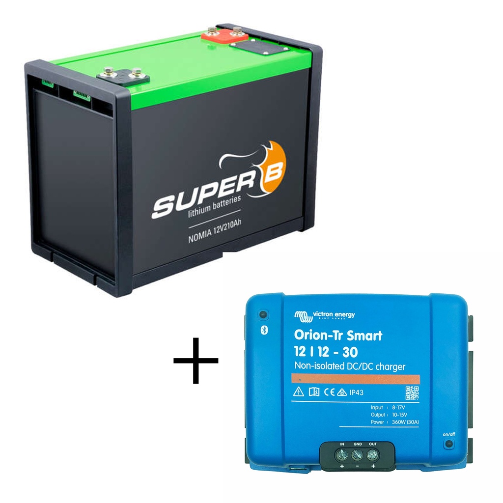 Set mit 30A Bluetooth Ladebooster und Super B NOMIA 12V210AH