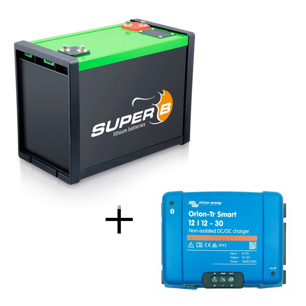 Set mit 30A Bluetooth Ladebooster und Super B NOMIA 12V340AH