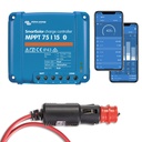 MPPT-Laderegler für Zigarettenanzünder - Set aus Victron SmartSolar MPPT 75/15 Laderegler und Anschlusskabel an KFZ 12V Zigarettenanzünder Bluetooth integriert mit Anderson Anschluss