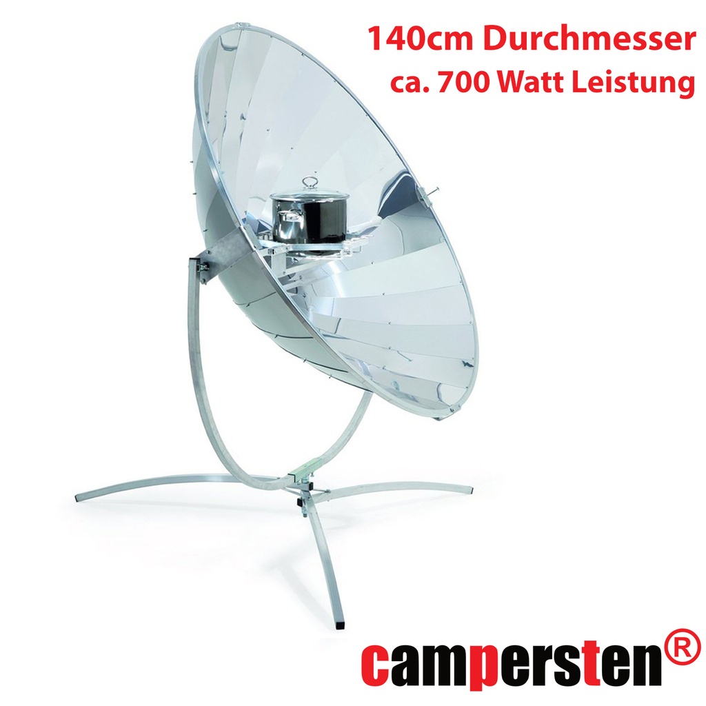 [CPTN-Solarkocher] campersten® Solarkocher Sonnenkocher Sonnenofen Leistung bis  ca. 700 Watt
