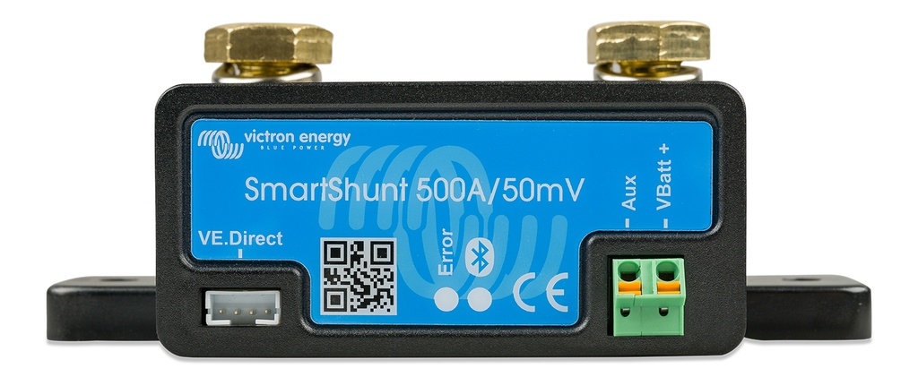Victron SmartShunt 500A/50mV Bluetooth Batteriecomputer mit Massekabel 70qmm M8 auf M10