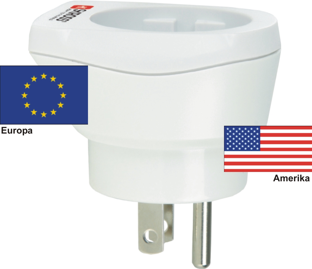 [1G200501648] Reiseadapter Europa auf Amerika - Skross 1.500203 Single Travel Adapter