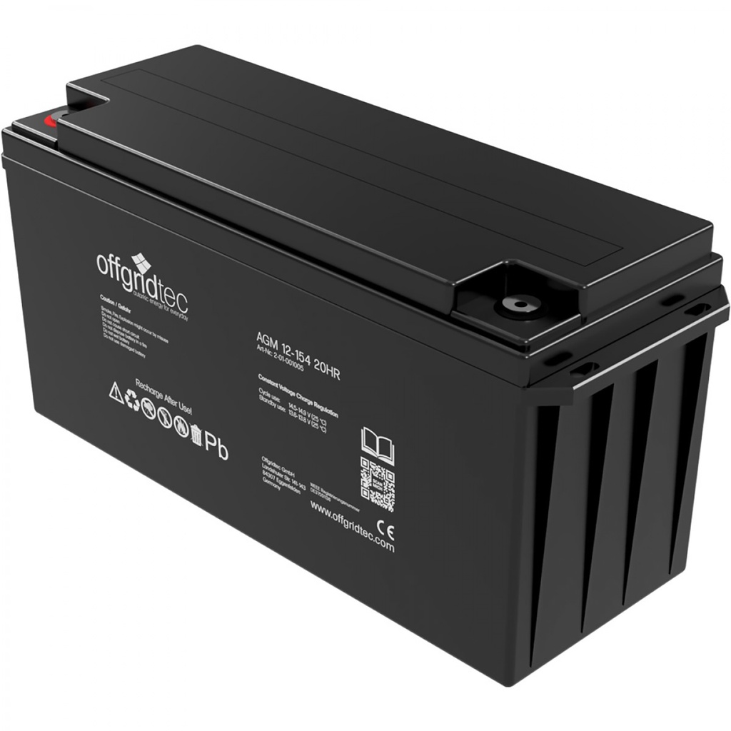 Offgridtec AGM 154Ah 20HR 12V - Solar Batterie Akku Extrem zyklenfest