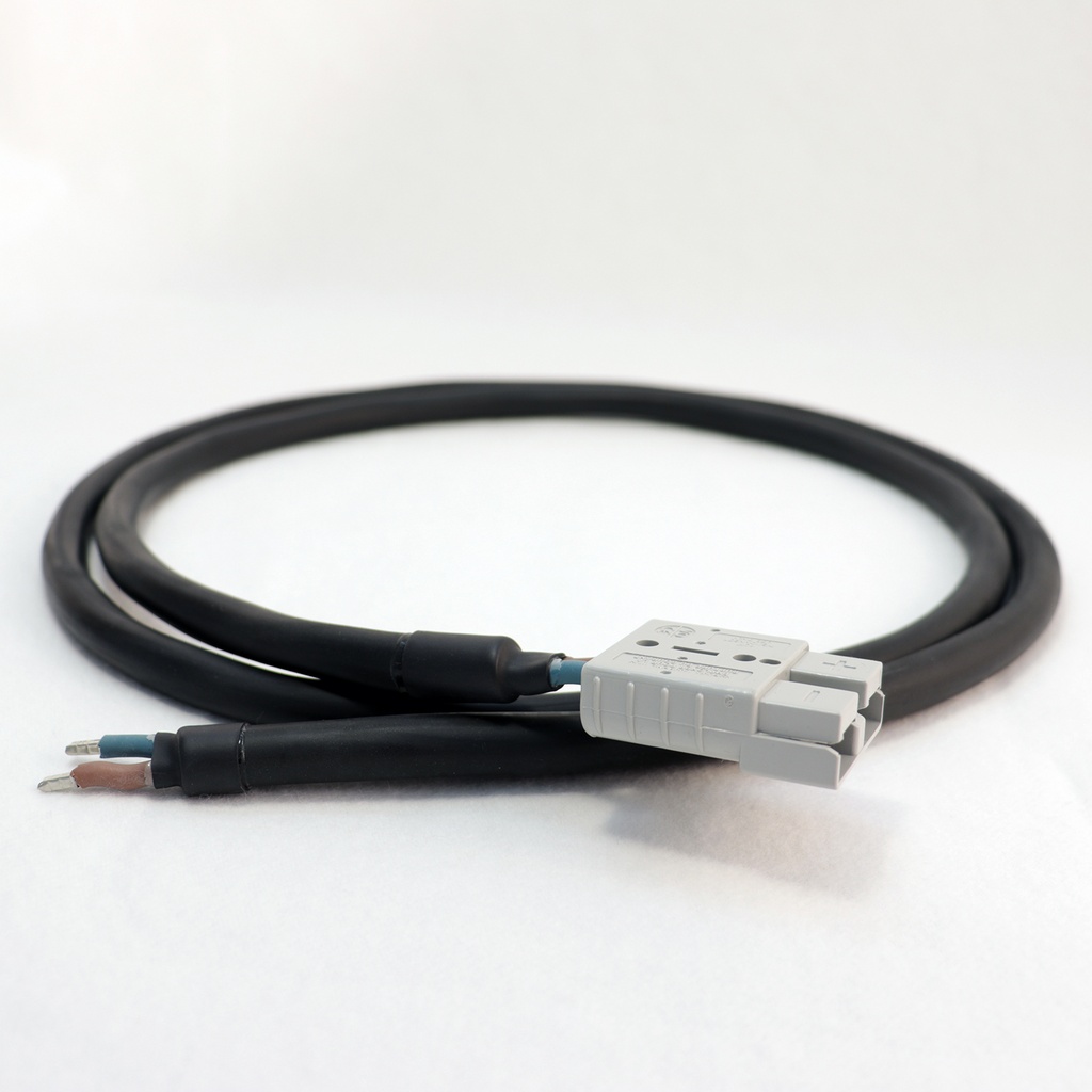 Anschlusskabel mit gummiummanteltem Kabel für den Anschluss an Batterieboxen mit 50A Andersonstecker 4mm^2 - Länge ca 1,4m Ende auf Stiftkabelschuh